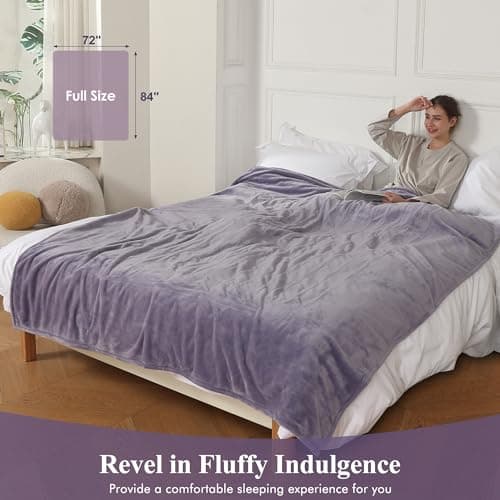 COZYTY Heated Blanket Full Size, Super Soft Cozy Upgraded Flannel Electric Blanket with 6 Heating Levels & 1-10 Hours Auto Off, Heating Blanket for Whole Body, Overheat Protection, 72" x 84", Lavender 5