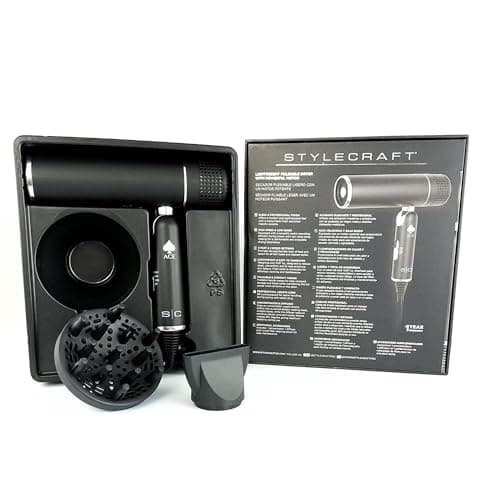 StyleCraft Ace Foldable Lightweight Hair Dryer with Powerful Motor with Diffuser and Concentrator Nozzle 6