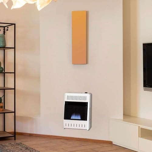 ProCom ML100TBA-B Ventless Propane Gas Blue Flame Space Heater with Thermostat Control for Home and Office Use, 10000 BTU, Heats Up to 500 Sq. Ft., Includes Wall Mount and Base Feet, White 8