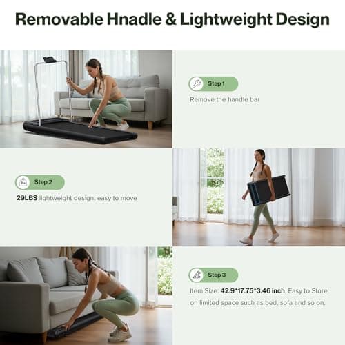 COZYINN Under Desk Walking Pad Treadmill: [Voice Control] 2 in 1 Incline Folding Treadmill Works with KINOMAP WELLFIT APP for Home Office - 2.5HP Quiet Treadmills with 265Lbs Capacity 9