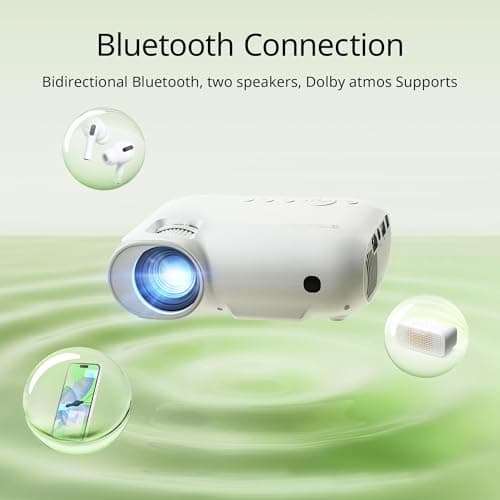 YOTON Smart Projector with WiFi and Bluetooth, Officially Licensed Netflix/Prime/YouTube, Native 1080P Full HD Portable Outdoor Movie Projector, 4K Support, Dolby Audio for Bedroom, Home, Outdoor 3