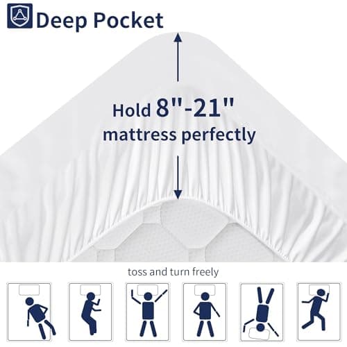 Reitti Queen Mattress Topper for Back Pain, Extra Thick Pillowtop, Cooling and Plush Mattress Pad Cover Bed Topper Protector with 8-21 Inch Deep Pocket 6