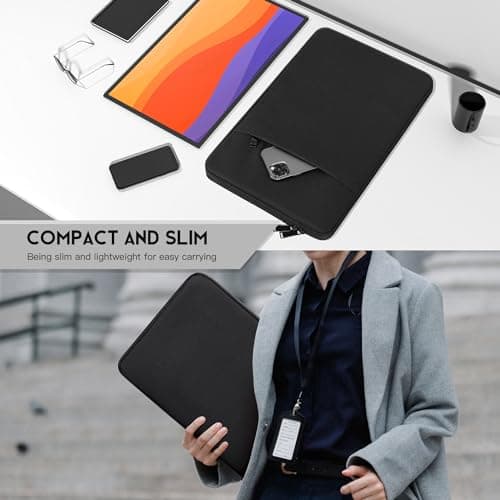 Portable Monitor Case 15.6 16.1 inch, Padded Shockproof Carry Sleeve Bag for 15.6" 16.1" Portable Display Monitors, Water-Resistant Laptop Bag Cover with Accessory Pocket -Black 7