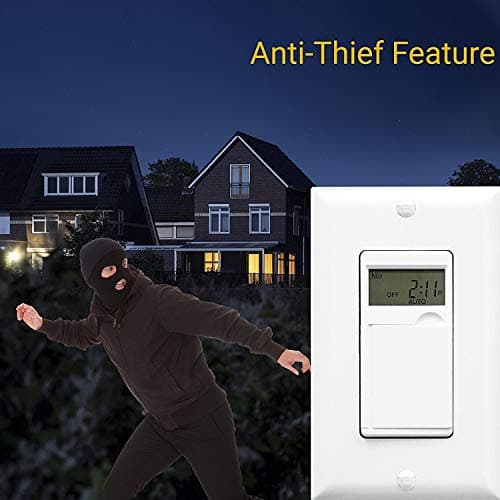 ENERLITES Programmable Digital Timer Switch for Lights, Fans, Motors, 7-Day 18 ON/OFF Timer Settings, Single Pole, Neutral Wire Required, UL Listed, HET01-C, White, 2 Pack 7