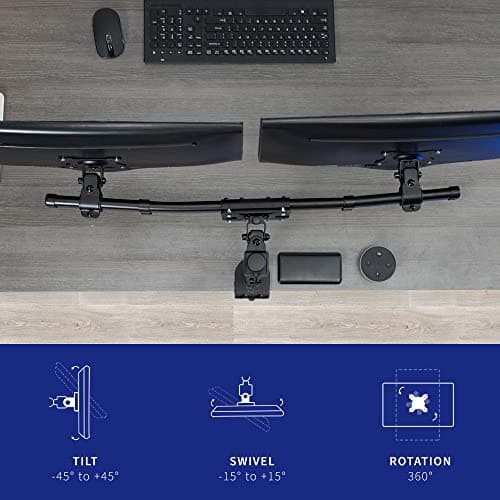 VIVO Dual VESA Bracket Adapter, Horizontal Assembly Mount for 2 Monitor Screens up to 27 inches, MOUNT-VW02A 5