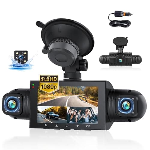 360 Degree View 4 Channel Dash Cam for Cars,Dash Cam Car Camera Front and Rear Inside Left Right for Cars,3 inch Dashcams with IR Night Vision,Loop Recording,G-Sensor,24H Parking Mode Monitor