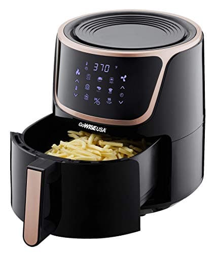 GoWISE USA GW22955 7-Quart Electric Air Fryer with Dehydrator & 3 Stackable Racks, Digital Touchscreen with 8 Functions + Recipes, 7.0-Qt, Black/Copper 12