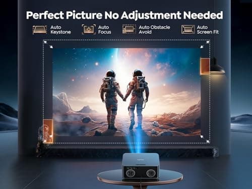 [1500 ANSI/36W Dolby Audio/APPs]Smart-Projector-4K with WiFi6 and 2Way Bluetooth, AI Auto Focus Projector with Native 1080P, HDR10, TOPTRO X9 Outdoor Movie Proyector Compatible with Phone/TV Stick/PC 6