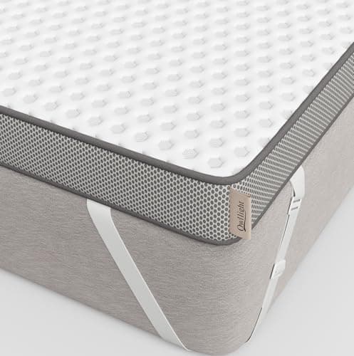 OWLLIGHT Mattress Topper, Memory Foam Gel Infused Bed Toppers with Washable Cover, High Density Dual-Layer Foam, CertiPUR-US Certified, 3 Inch (Queen, White)