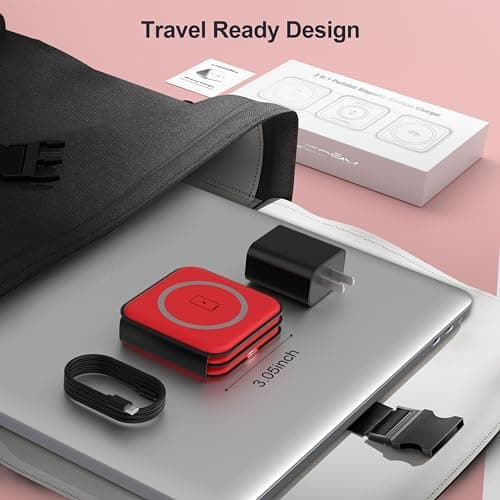 UCOMX 3 in 1 Charging Station for Multple Devices,Foldable 3 in 1 Wireless Charger for Travel,Nano Wireless Charging Station for iPhone16 15 14 13 12 Pro Max/Watch 10 9 8 7 6 5 4 3 Ultra/AirPod Pro 7