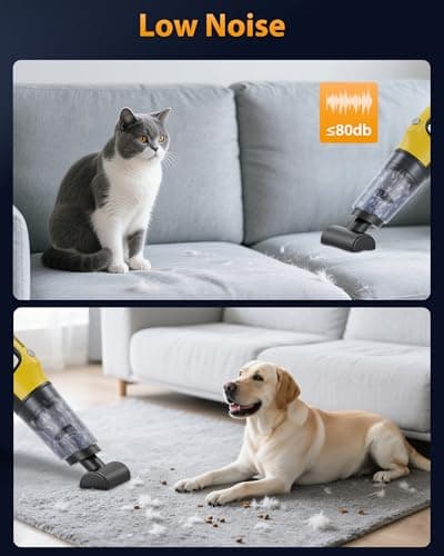 XenonLab Handheld Vacuum Cordless 1.1 Pounds Car Vac 10000PA Hand Held Vacuums 4-in-1 Hand Vac Cordless Rechargeable HEPA Filter Large Capacity Dust Cup for Car Office Home Pets Hair (Buttercream) 8