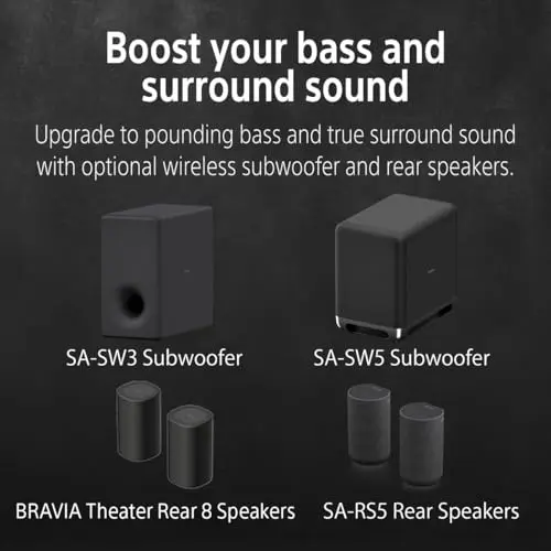 Sony BRAVIA Theater Bar 9 Soundbar for TV Surround Sound Home Theater with 13 Speakers, Dolby Atmos/DTS:X, 360 Spatial Sound Mapping, HDMI 2.1 and Supports Spotify Connect/Apple AirPlay (HT-A9000) 8
