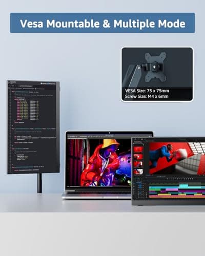 Yodoit Portable Monitor for Laptop, 15.6" 1920×1080 Travel Screen FHD IPS Display with USB Type C Port, Speakers and Smart Cover Compatible with PC, MacBook, Xbox (Black) 6