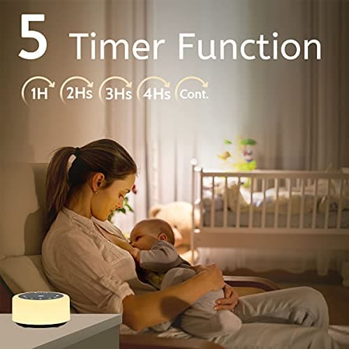 Soother Sleep Sound Machine Night Light White Noise Machine with 30 Soothing Sounds & 12 Color Night Lights for Baby Kids Adults Brown Noise Machine with Timer & Continuous Play for Home Travel Office 5
