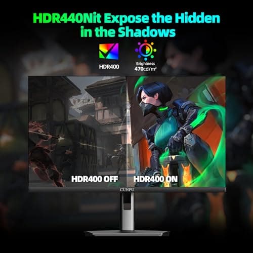 CUNPU 27-inch Gaming Monitor 300Hz QHD(2560× 1440p), 1MS,Fast IPS,142% sRGB, MAX400Nit, VESA,FreeSync, Built-in Dual Speakers, HDMI 2.1& DP 1.4,Height/Pivot/Tilt/Swivel Vertical Monitor, for PS5/Xbox 7