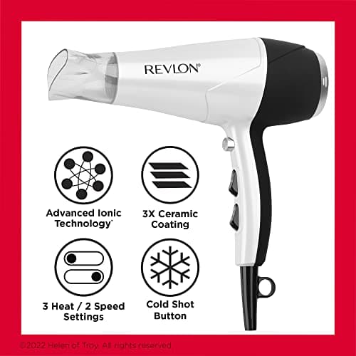 REVLON Infrared Hair Dryer | 1875 Watts of Lift, Body, and Volume (White) 6