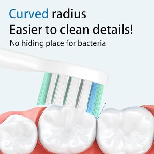 Densuuclin Toothbrush Replacement Heads for Philips Sonicare and More Click-on Handles 12 Pack White 5