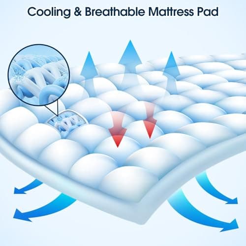 Mattress Topper Queen Size, CYMULA Cooling Mattress Pad Cover for Bed Back Pain, Extra Thick Pillow top Down Alternative Overfilled Plush with 8-21 Inch Deep Pocket - 60"x80" White 5