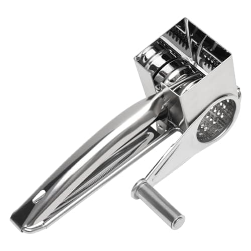BAKBRAND Rotary Cheese Grater Stainless Steel Handheld Rotating Grater Multipurpose Cheese Cutter with 1 Drum for Grating Cheese Vegetables