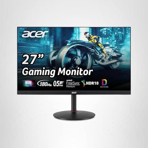 Acer Nitro 27" WQHD 2560 x 1440 PC Gaming IPS Monitor | AMD FreeSync Premium Up to 180Hz Refresh 0.5ms DCI-P3 95% 1 Display Port 1.2 & 2 HDMI 2.0 XV271U M3bmiiprx,Black 16
