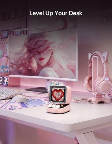 Divoom Ditoo Retro Pixel Art Game Bluetooth Speaker with 16X16 LED App Controlled Front Screen (Pink) 5