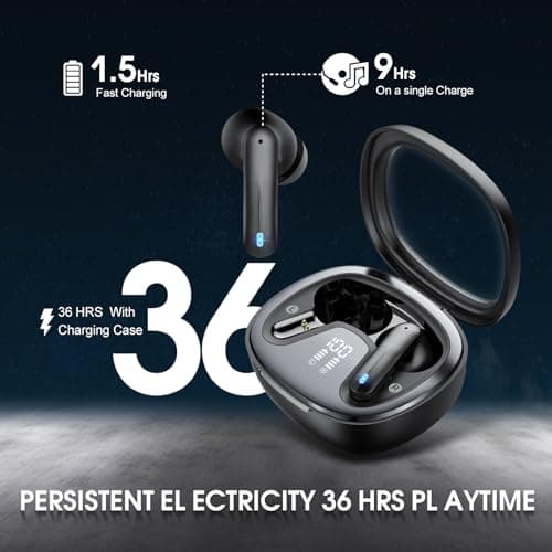 Wireless Earbuds, AI Translating Ear Buds, 135 Languages Translating Earphones, Wireless Bluetooth Translation Earbuds, HiFi Stereo, 45H, Business Trip, Earbud Translator fit iOS/Android, Deep Black 6