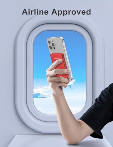 miisso 6000mah Ultra Slim Built in Cables Power Bank, Card Size Built in USB C Cords Battery Pack Portable Charger for Phones, 3 Output External Battery Pack Compatible with iPhone, Red 8