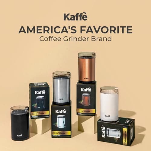 Kaffe One-Touch Coffee Grinder Electric w/Cleaning Brush (3 oz) - Coffee Grinders for Home Use - Up to 12 Cups of Coffee per Grind - Easy On/Off Coffee Bean Grinder - Black 6