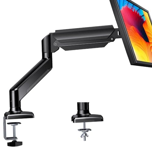 ErGear Single Monitor Arm for 13-36 inch Screens, Adjustable Gas Spring Monitor Mount Holds up to 22 lbs, Computer Monitor Stand with VESA Mount, C-Clamp & Grommet Base, Max VESA 100x100mm 8