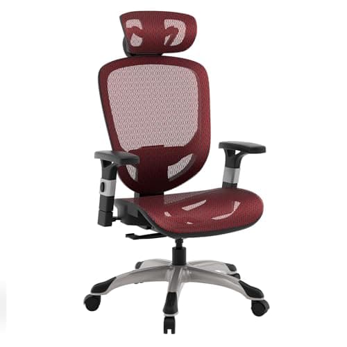 STAPLES Hyken Ergonomic Task Chair, Mesh, Ergonomic, Lumbar Support, Swivel, Maroon