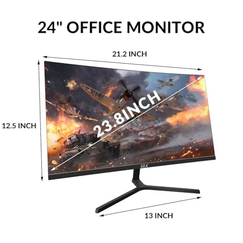 ZZA 24 Inch Curved Gaming Monitor, FHD 1080P 100Hz, 120% sRGB Color Gamut, Ultra-Thin Bezels, Eye Care Blue Light Filter for Home Office 6