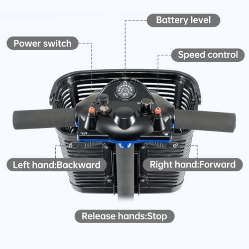 cebihy 3 Wheel Mobility Scooter, Electric Power Mobile Wheelchair for Seniors Adult with Lights Collapsible and Compact Duty Travel Scooter w/Basket and Extended Battery Small Blue 6