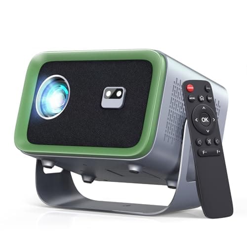 【Auto Focus】4K Projector with WiFi and Bluetooth, 360° Rotatable Movie Projector with Auto Keystone & Zoom, Outdoor Projector for Phone/PC/TV Stick/DVD/HDMI/USB