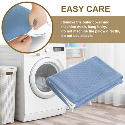 Ivellow Memory Foam Travel Pillow Compressible Camping Pillow for Sleeping Shredded Memory Foam Pillow Compact Firm Supportive Travel Pillow for Adults Kids Outdoor Hiking Essential Gear Blue-M 5