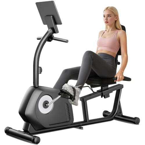 Recumbent Exercise Bike, Magnetic Staionary Bikes for Home with 16-level Resistance & Adjustable Seat, Staionary Bike for Seniors Adults, 330 LBS & LCD Monitor