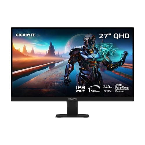GIGABYTE - GS27QXA - Advanced Version - 27" SS IPS Gaming Monitor - QHD 2560x1440-240Hz/OC 260Hz - 1ms MPRT - AMD FreeSync Premium - HDMI, DP - Black