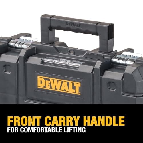 DEWALT TSTAK II Tool Box, Flat Top Tool Storage Case, Organizer Box Holds Up To 66 lbs, Flexible Platforms for Stacking, 13 Inch (DWST17807) 11