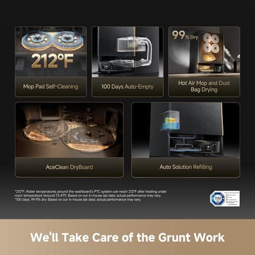 DREAME Matrix10 Ultra Robot Vacuum and Mop, Multi-Mop Switching, 3.14inch Obstacle Clearing, 30,000Pa Suction, Self Empty&Refill, Self-Cleaning, 100% Detangling, 240+ Obstacle Avoidance, Voice Control 8