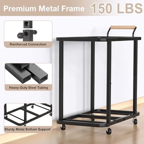 60 Gal (230L) Laundry Hamper 3 Section with Lid, Leather Patchwork Laundry Sorter with Rolling Lockable Wheels and Handle, Laundry Basket Organizer for Laundry Room, Bedroom and Bathroom - Gray 5