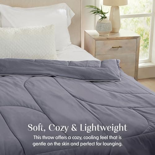 Springtree Home Luxury Viscose from Bamboo Blanket & Comforter | Viscose from Bamboo Twin Size Blanket- 60" x 90" | Cooling Blanket & Comforter | Breathable & Lightweight | Twin - Titanium Grey 5