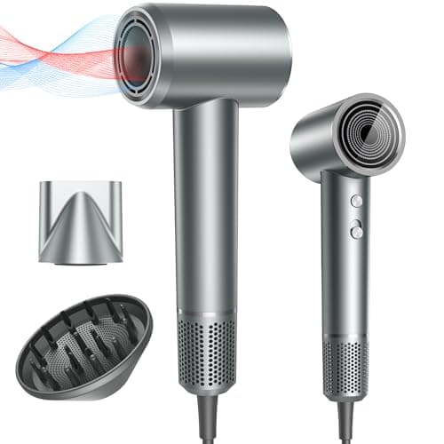 Hair Dryer, Professional Ionic Hair Dryer for Fast Drying, High Speed Hair Blow Dryer with Diffuser for Home Salon Travel, Constant Temperature Hair Care Without Hair Damage