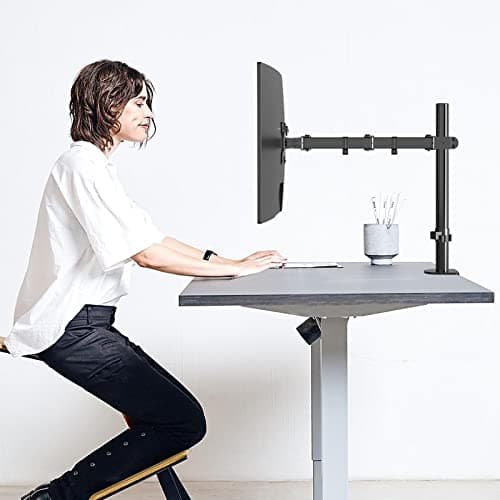 Pholiten Single Monitor Arm Desk Mount, Holds Screens up to 32 inch,Holds Up to 22lbs,Fully Adjustable Stand with C-Clamp and Grommet Base,100x100 Vesa Monitor Stand 6