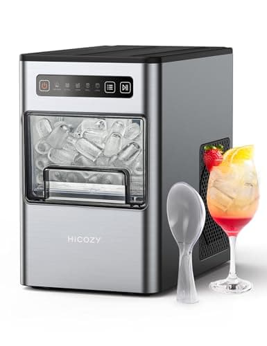 HiCOZY Countertop Ice Maker, Ice in 6 Mins, 24 lbs/Day, Portable & Compact Gift with Self-Cleaning, for Apartment/Cabinet/Kitchen/Office/Camping/RV（Black）