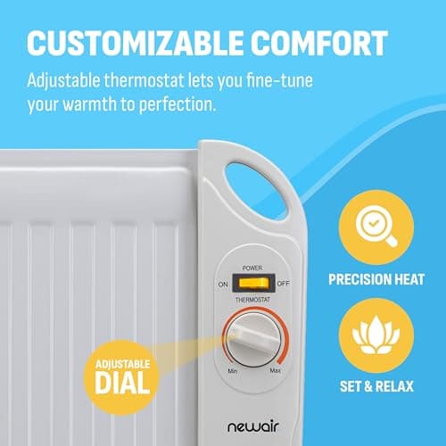 NewAir Portable Space Heater for Indoor Use | Ideal Heater for Bedroom, Office or Under Desk | Electric, Energy Efficient and Noiseless 6