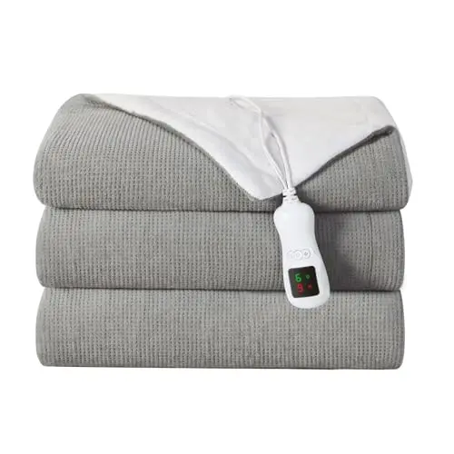 Heated Blanket Full Size Electric Blanket, Washable Blanket Warmer for Home for Adults, Fast Heating Super Cozy Soft Fabric, 72" x 84", 9 Heat Levels, 1-9H Auto-Off, ETL Certified, Gray