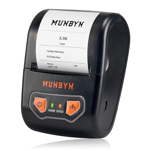 MUNBYN Bluetooth Receipt Printer, Portable Thermal Receipt Printers for Small Business Sales Retail, 58mm Mini Receipt Printer Compatible with Android/Windows/Mac/ChromeOS/Linux(Not Support iOS)