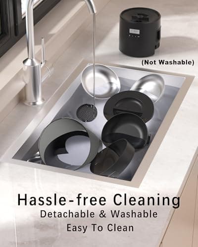 Amiaorican Automatic Cat Feeder for 2 Cats,4.2L Programmable 1-6 Meals Portion Control Cat Food Dispenser,Dual Power Supply,10S Voice Record (Transparent Black, Stainless Steel 2 Bowls) 9