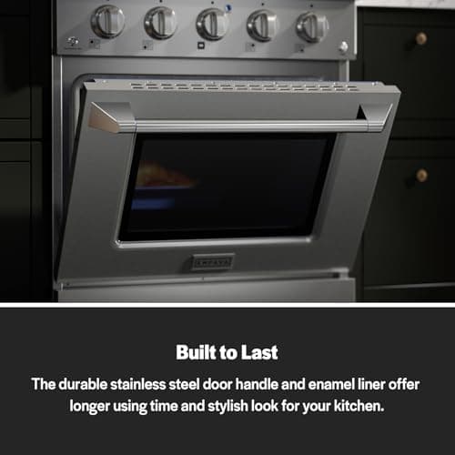 Empava Gas Range,Convection Oven 4.2 Cu. Ft with 4 Deep Recessed Burners Cooktop, Heavy Duty Continuous Grates in Stainless Steel for Kitchen, Restaurant.Freestanding & Slide-In,30 Inch 6