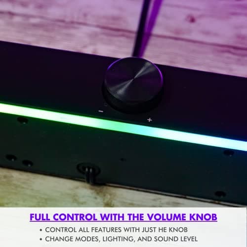 Tilted Nation Gaming Soundbar - Monitor Sound Bar for PC - RGB Computer Speakers for Desktop PC (Wireless or USB Wired) Crisp Audio and Adjustable LED 6