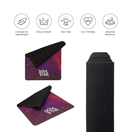 Soul Star Retreats Lite Travel 1.5mm Yoga Mat with Suede Grip - Foldable, Lightweight, Non-Slip & Eco-Friendly with Custom Carry Bag for for Yoga, Hot Yoga, Pilates, & Meditation 6